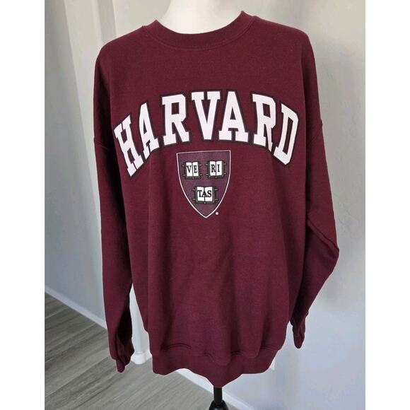 Campus Colors Harvard Crimson Gameday Crewneck Thick Unisex Sweatshirt Sz L - Picture 1 of 13